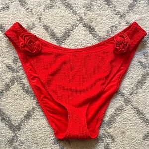 NWOT Show Me Your Mumu Malta Bikini Bottom size XL red scrunch rosette